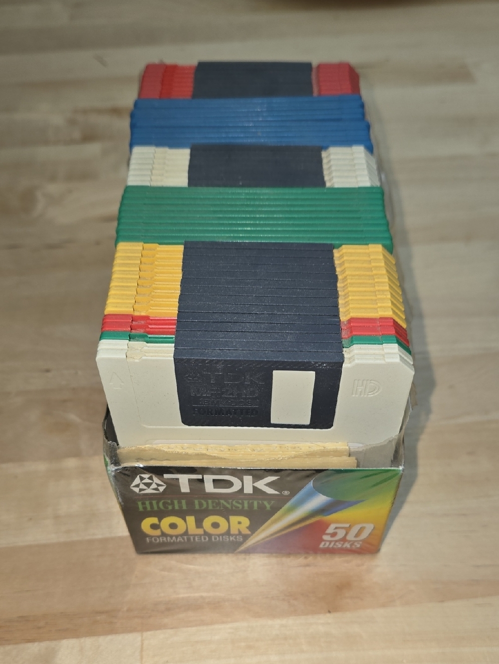 TDK High Density COLOR 3.5" IBM Formatted Floppy Disks  "OPENED 48 Disks Total"